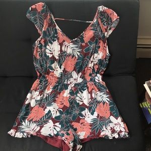 Forever 21+ Size plus sized Hawaiian print romper